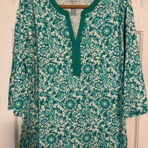 St Johns Bay XL Teal V Neck Top Never Worn